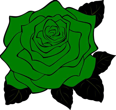 Dark Green Rose Flower Clip Art At Vector Clip Art Online