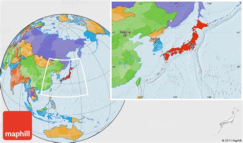 With comprehensive destination gazetteer, maplandia.com enables to explore japan. Political Location Map of Japan