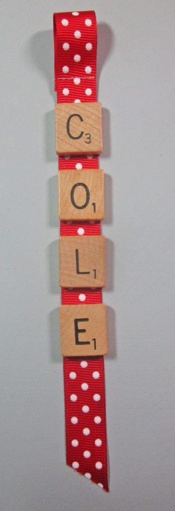 Holiday Diy Name Ornament Using Scrabble Pieces Online Ribbon