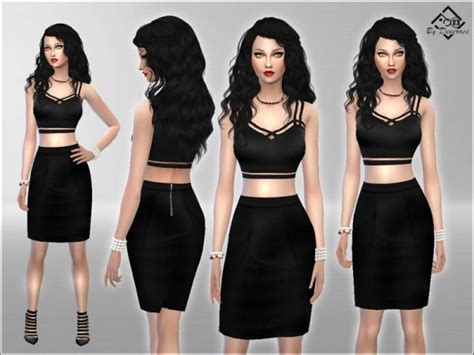 The Sims Resource Crop Dress Chic By Devirose • Sims 4 Downloads