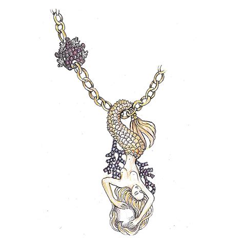 Jewelry Design Drawing With Color Leafonsand