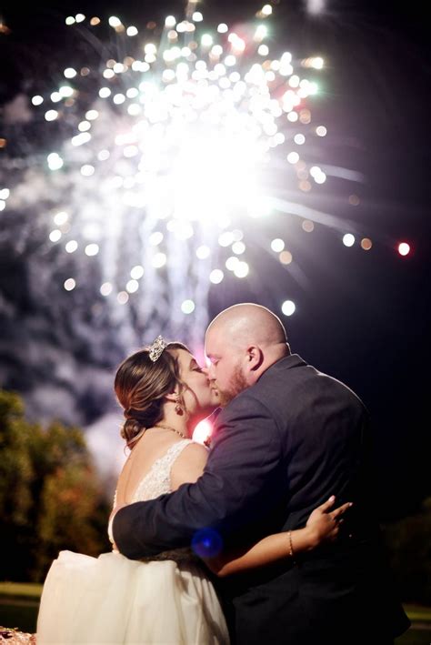 Bride And Groom Wedding Wedding Fireworks Bride And Groom Kiss