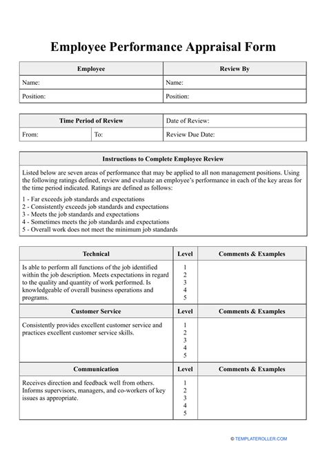 Employee Performance Appraisal Form Levels Fill Out Sign Online And Download Pdf