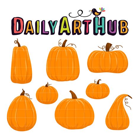 Pumpkin Collection Clip Art Set Daily Art Hub Graphics Alphabets