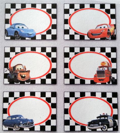 Disney Cars Labels Car Birthday Theme Cars Birthday Parties Cars