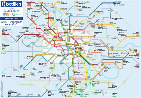 Mappa E Cartina Del Autobus E Noctilien Di Parigi Stazioni E Linee