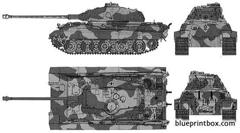 Sdkfz182 Tiger Ii Pzkpfw Vi King Tiger Porsche Turret 3 Blueprintbox