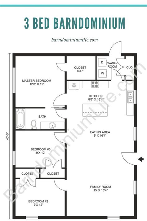 Barndominium Floor Plans 3 Bedroom Homeplancloud