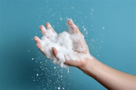 Premium Ai Image A Person Washing Their Hands With Soap Bubbles