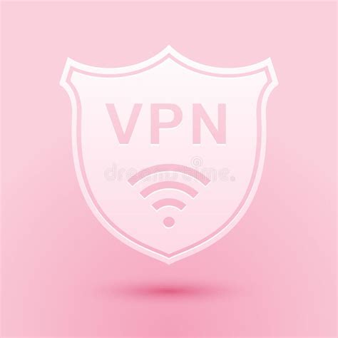 Paper Cut Shield With Vpn And Wifi Wireless Internet Network Symbol