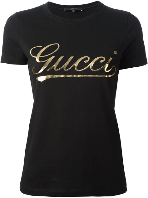 Lyst Gucci Brand Print T Shirt In Black
