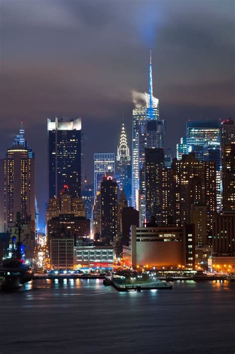 Manhattan Skyline From New Jersey At Night By Lyonlnyc Newyorkcity
