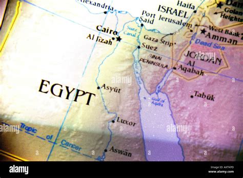 Close Up Map Showing The Countries Egypt Israel And Jordan In The