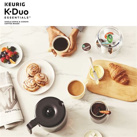 This coffee maker boasts an adjustable water reservoir. Keurig K-Duo Essentials Coffee Maker, with Single Serve K ...