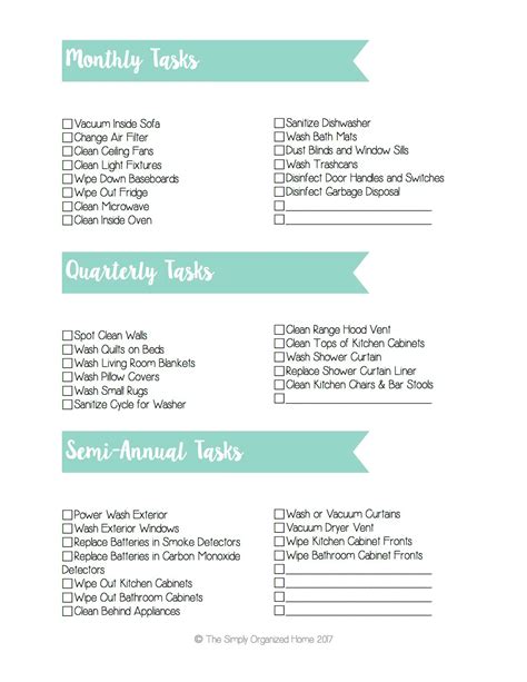 Cleaning Checklist Bundle Daily Weekly Monthly Yearly Page Pdf
