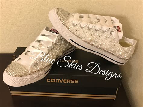 Pearl And Rhinestone Blinged Out Converse Pearls And Rhinestones Can