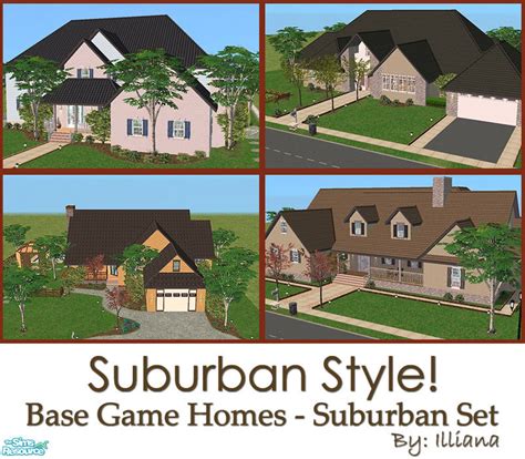 The Sims Resource Suburban Style Set Base Game Homes