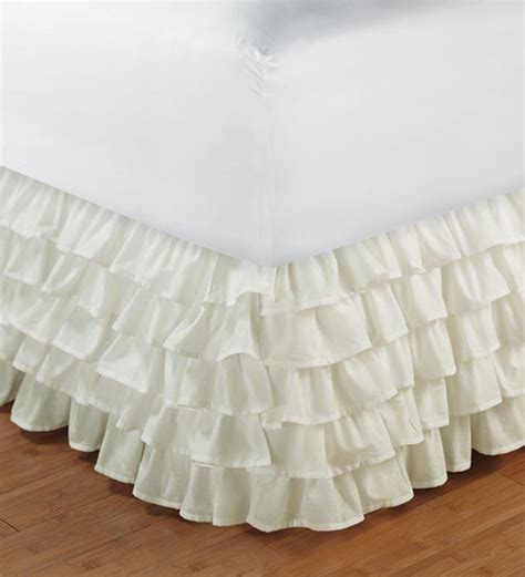 WHITE Ruffle Layered Bed Skirt/Valance Twin XL SIZE-1000TC ...