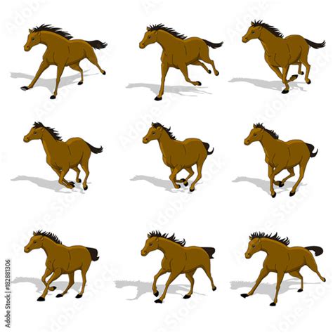Horse Running Silhouette Racecourse Competition Sprite Sheets