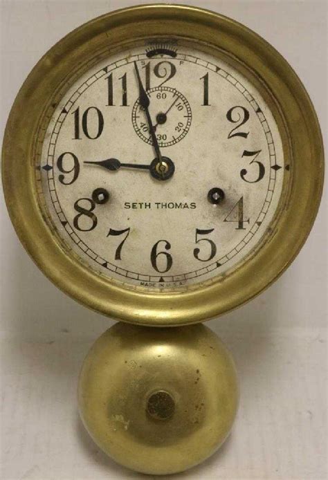 Brass Seth Thomas Ships Bell Wall Clock With