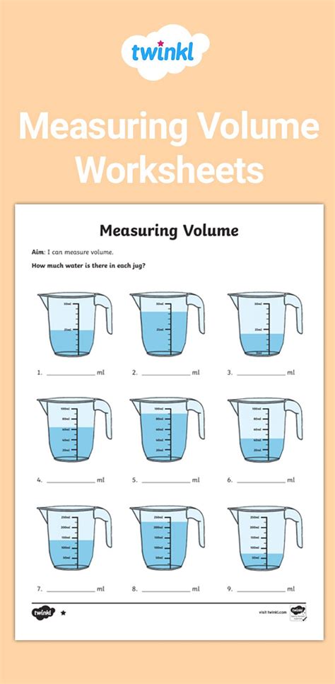 Kindergarten Measurement Compare Volumes Worksheet