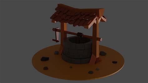 3d Model Low Poly Water Well Vr Ar Low Poly Cgtrader