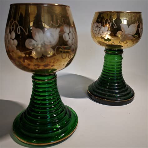 vintage roemer design german wine glasses beehive stem etsy