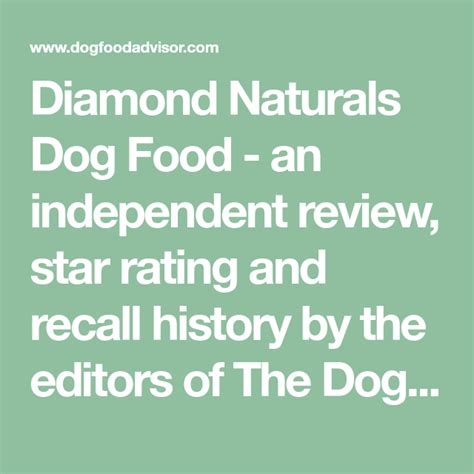 Diamond naturals dog food is made bydiamond pet foods, inc., owned by schell and kampeter, inc. Diamond Naturals Dog Food | Dog food recipes, Dog food ...