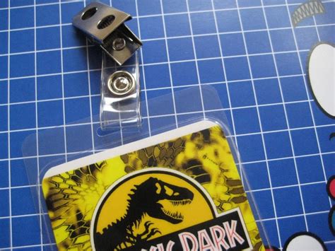 Jurassic Park Visitor Prop Id Badge B3g1f Etsy