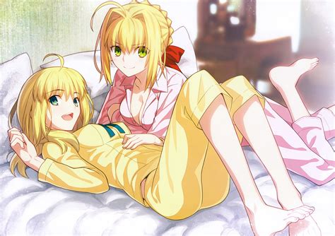 Wallpaper Illustration Blonde Anime Girls Cartoon Cleavage Feet Fate Stay Night No Bra