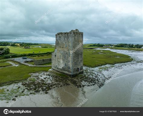 Aerial View Carrigafoyle Castle Ruined Irish Tower House Munster