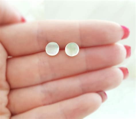 Mother Of Pearl Shell Stud Earrings Mm Mm Or Mm Pierced Etsy
