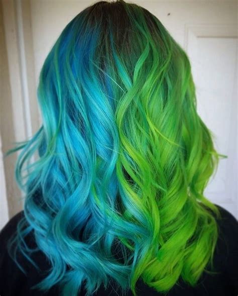 Hairdare Color Green Bluehair With Images Split