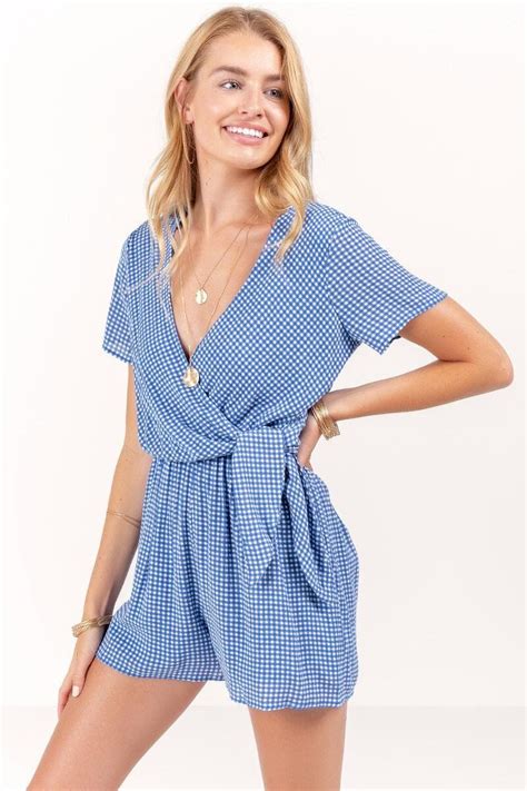 Rudie Checker Tie Romper Rompers Clothes Fashion Outfits