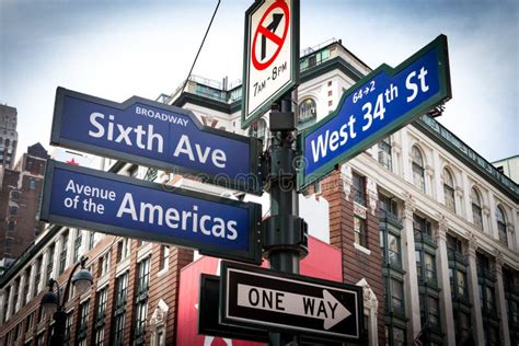 Nyc Street Signs Intersection In Manhattan New York City Stock Image