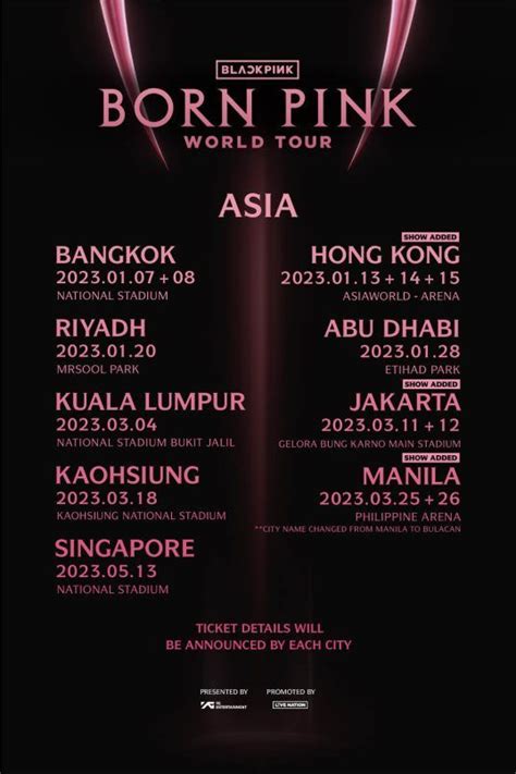 Blackpink Born Pink Asia Tour Bangkok Concert Dates Tickets And More