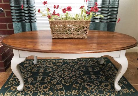 57.69 kb, 236 x 418. Queen Anne style coffee table painted tan with an American ...