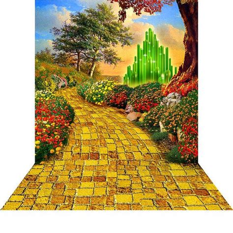 wizard  oz yellow brick road backdrop emerald city party etsy wizard  oz yellow brick