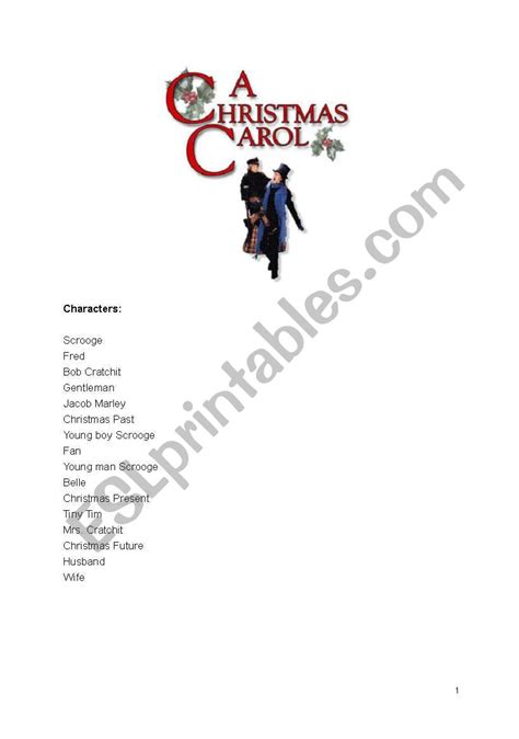 A Christmas Carol Play Script Esl Worksheet By Kathrynhope79