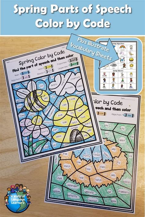 Use Spring Themed Color By Code Sheets For Away To Practice Identifying