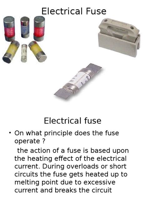 Basics Of Electrical Fuseppt Fuse Electrical Electric Current