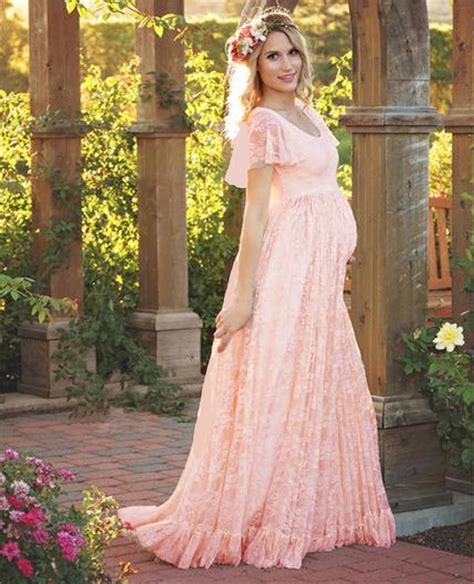 2018 Plus Size Maternity Dresses For Photo Shoot Fashion Lace Maxi