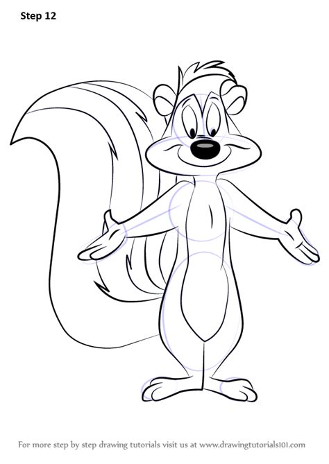 learn   draw pepe le pew pepe le pew step  step drawing tutorials