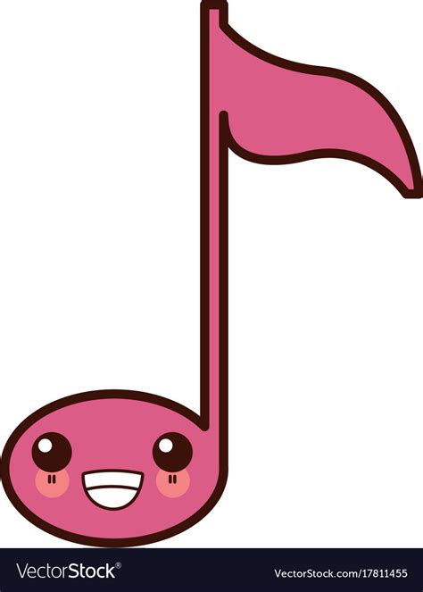 Music Note Symbol Cute Kawaii Cartoon Royalty Free Vector