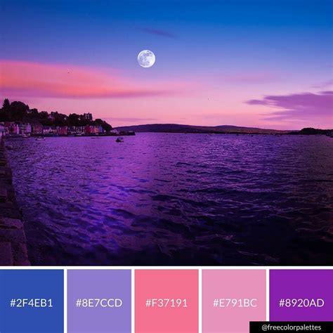 Sunset And Sunrise Pink And Purple Color Palette Inspiration