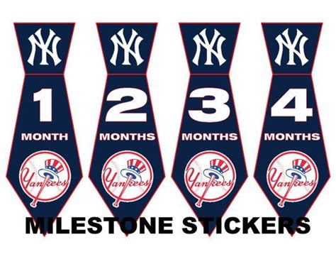 New York Yankees Diy Printable Monthly By Milestonestickers 500