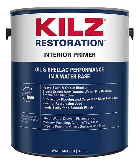 Kilz complete® dries quickly and provides a mildew. MAX Interior Primer, Sealer, Stain Blocker, 3.79 L