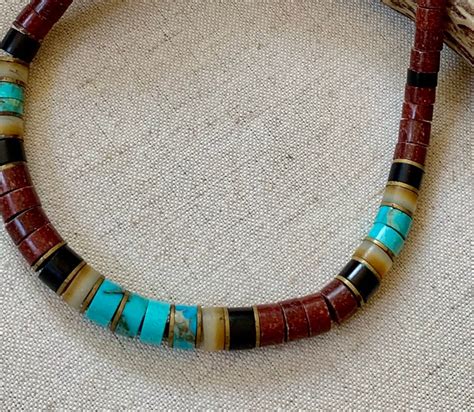 Old Heishi Turquoise Necklace Choker Vintage Antique Native American