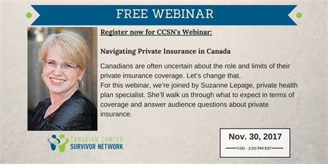 Canadian health insurance plans for expatriates in canada. Watch free webinar on Canadian private insurance - Canadian Cancer Survivor Network