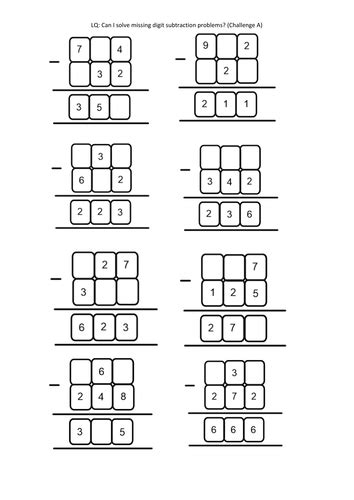 2 Digit Subtraction Worksheets Subtraction In Columns 3 Subtraction